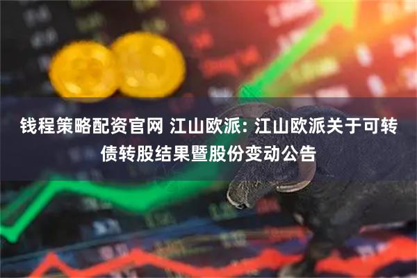 钱程策略配资官网 江山欧派: 江山欧派关于可转债转股结果暨股份变动公告