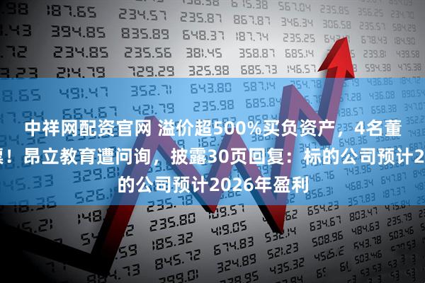 中祥网配资官网 溢价超500%买负资产，4名董事投弃权票！昂立教育遭问询，披露30页回复：标的公司预计2026年盈利