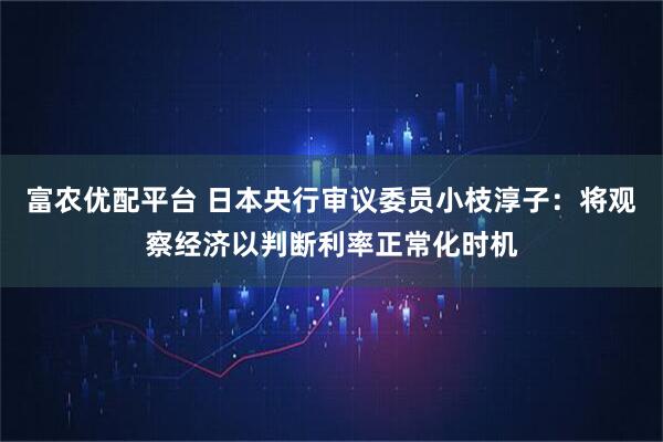 富农优配平台 日本央行审议委员小枝淳子：将观察经济以判断利率正常化时机